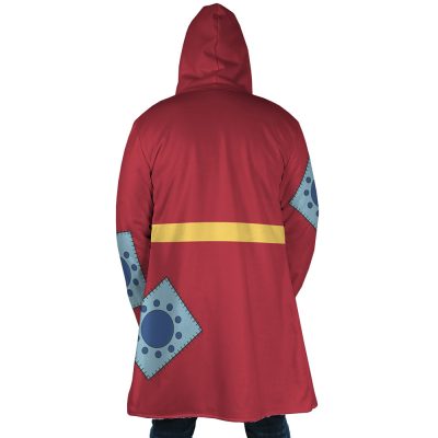 Monkey Luffy Wano Country Arc Demon Slayer Hooded Cloak Coat BACK Mockup - One Piece Store