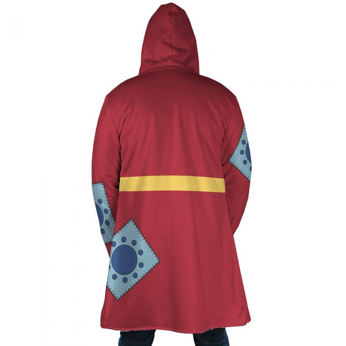 Monkey Luffy Wano Country Arc Demon Slayer Hooded Cloak Coat BACK Mockup - One Piece Store