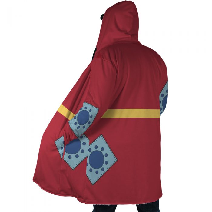 Monkey Luffy Wano Country Arc Demon Slayer Hooded Cloak Coat SIDE Mockup - One Piece Store