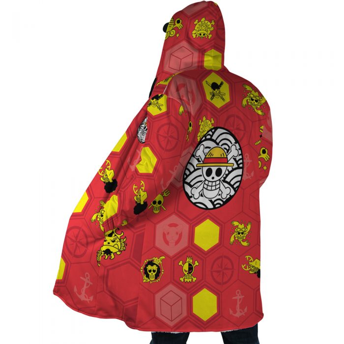 Mugiwara Pirates One Piece AOP Hooded Cloak Coat SIDE Mockup - One Piece Store