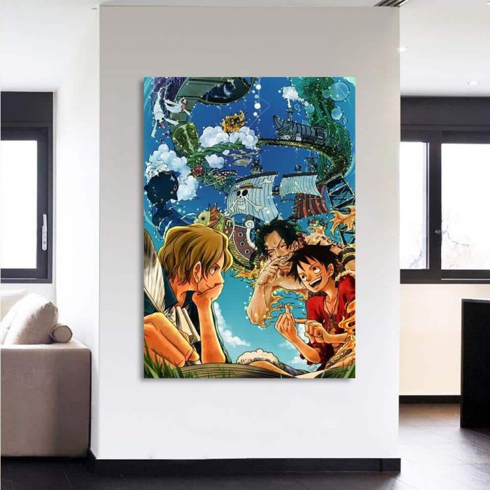 One Piece Luffy Ace Sabo Brotherhood Friendship 1pc Wall Art 2 - One Piece Store