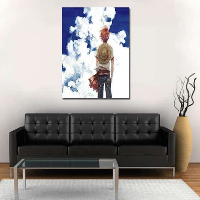 One Piece Pirate Straw Hat Luffy Blue Sky Portrait 1pc Canvas 1 - One Piece Store