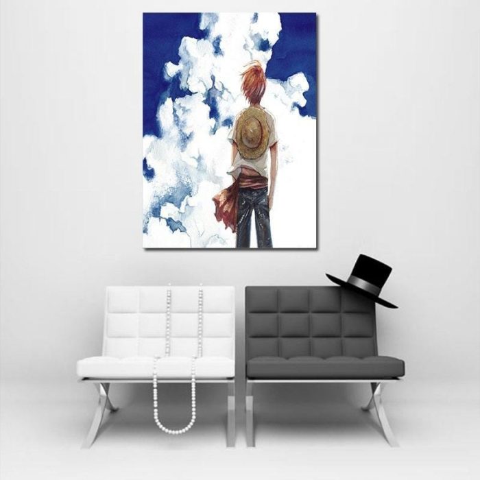 One Piece Pirate Straw Hat Luffy Blue Sky Portrait 1pc Canvas 2 - One Piece Store