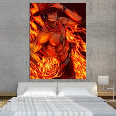 One Piece Portgas D Ace Fire Fist Power Orange 1pc Wall Art 1 - One Piece Store