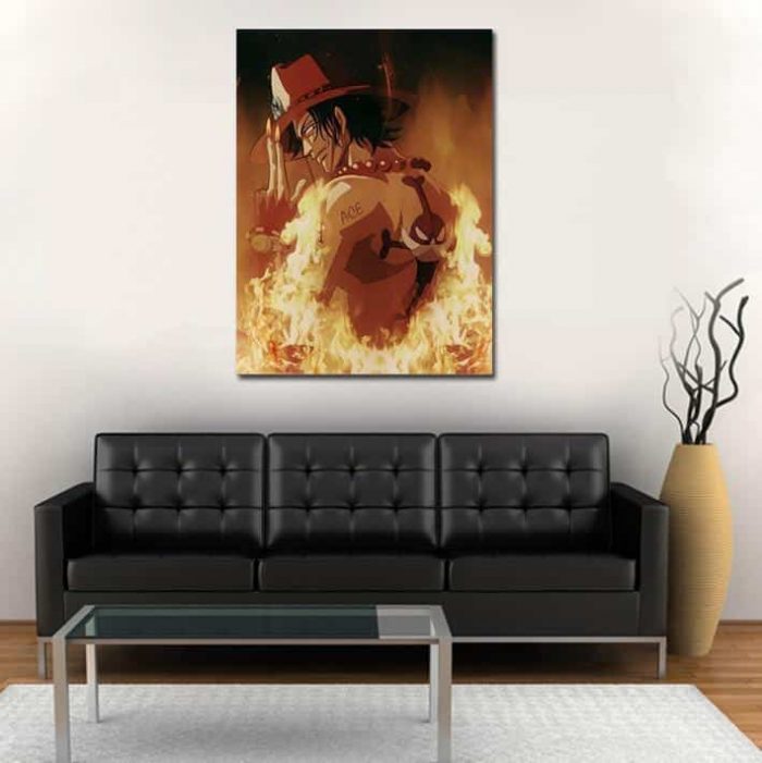 One Piece Portgas D Ace Flame Aura Portrait Orange 1pc Canvas 1 - One Piece Store