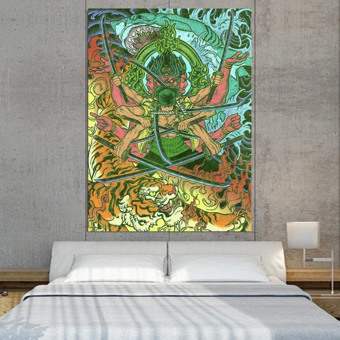 One Piece Roronoa Zoro Epic Asura God Green 1pc Canvas Print 1 - One Piece Store