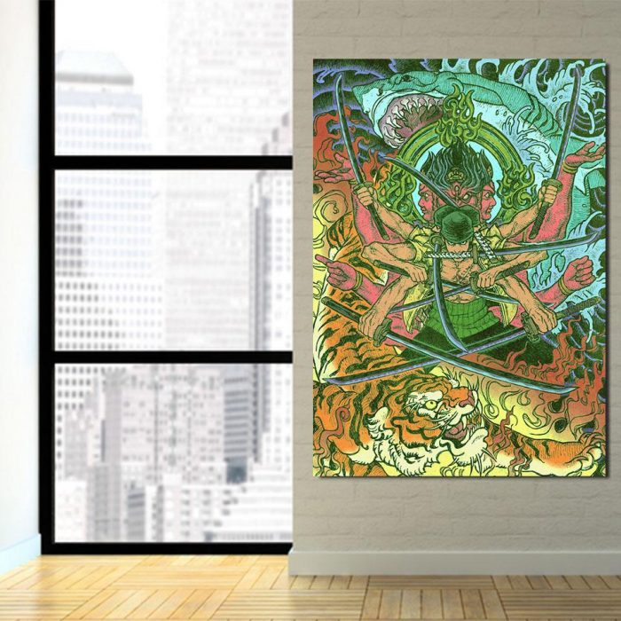 One Piece Roronoa Zoro Epic Asura God Green 1pc Canvas Print 3 - One Piece Store