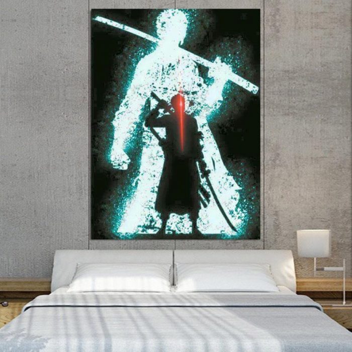 One Piece Roronoa Zoro Swordsman Silhouette 1pc Canvas Print 1 - One Piece Store