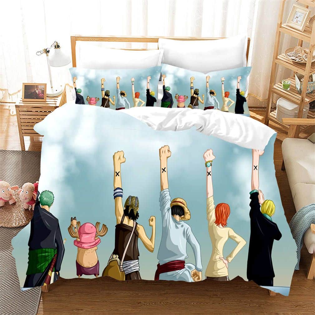 One Piece Straw Hats Left Arm Nakama Bedding Set