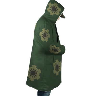 Roronoa Zoro Wano Country Arc Hooded Cloak Coat RIGHT Mockup - One Piece Store