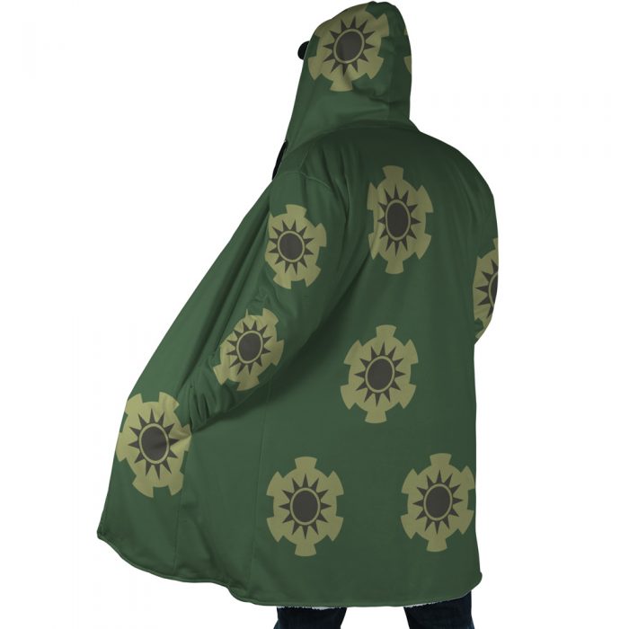 Roronoa Zoro Wano Country Arc Hooded Cloak Coat SIDE Mockup - One Piece Store