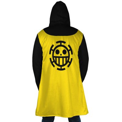 Trafalgar Law One Piece Hooded Cloak Coat BACK Mockup - One Piece Store