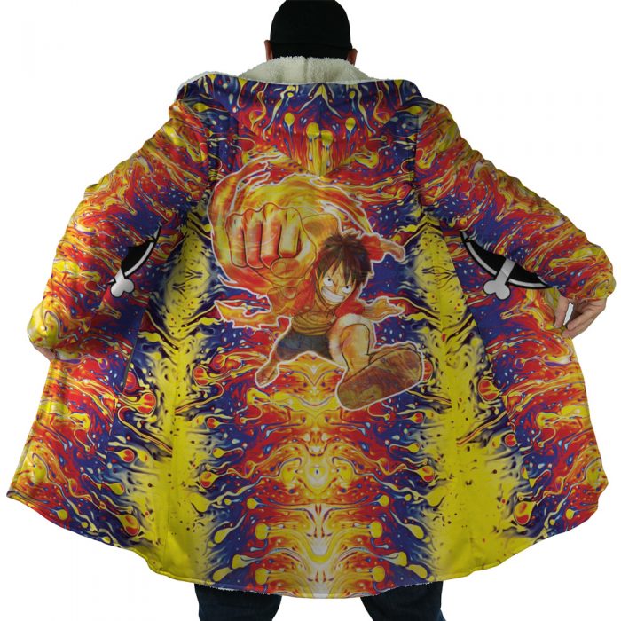 Trippy Luffy One Piece AOP Hooded Cloak Coat NO HOOD Mockup - One Piece Store