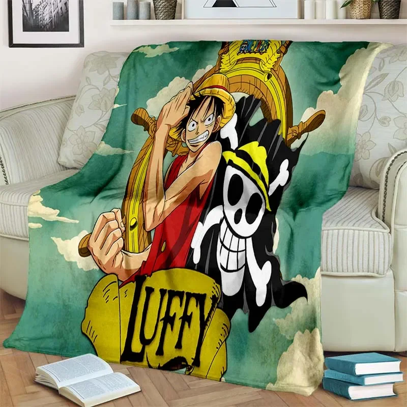 Fashionable Anime One P Piece flannel plush blanket living room bedroom sofa bed portable blanket picnic 8 - One Piece Store