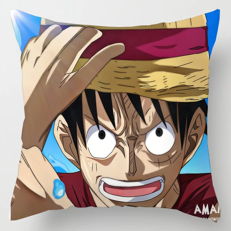 Hot Anime One Piece Figure Toys Roronoa Zoro Tony Chopper Nami Printed Pillows Cover Birthday Party 22 - One Piece Store