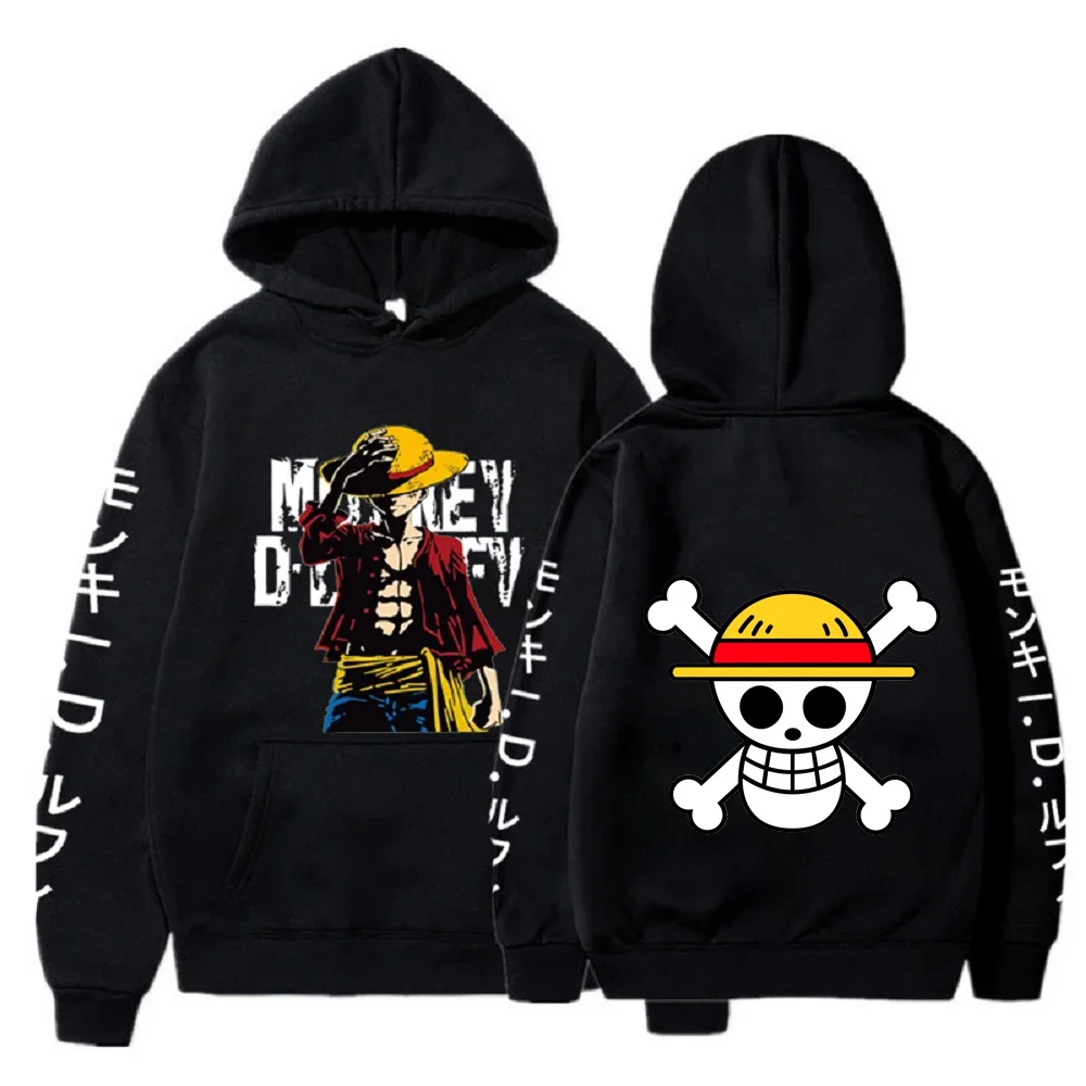 Anime Sweatshirts Luffy Roronoa Zoro Manga Hoodies Men Women Harajuku Casual Pullover Oversized Fleece Tops Y2K 18 - One Piece Store