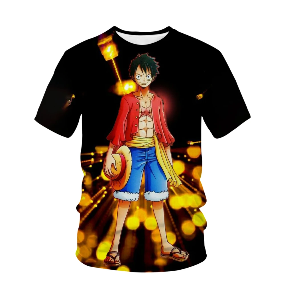 Summer New Animation One Piece Series Printed Boys and Girls Luffy 3D Fashion Fashion Style Casual 6 - One Piece Store